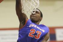 Bishop Gorman’s Nick Blair puts in a layup against Sheldon (Calif.) on Thursday. Blair ...