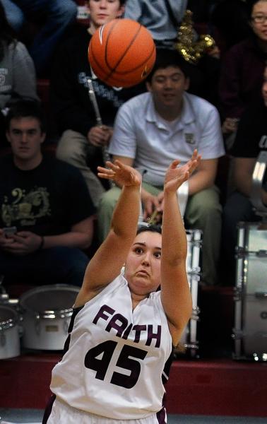 Faith Lutheran’s Alex Wright shoots the ball against Clark on Thursday night.