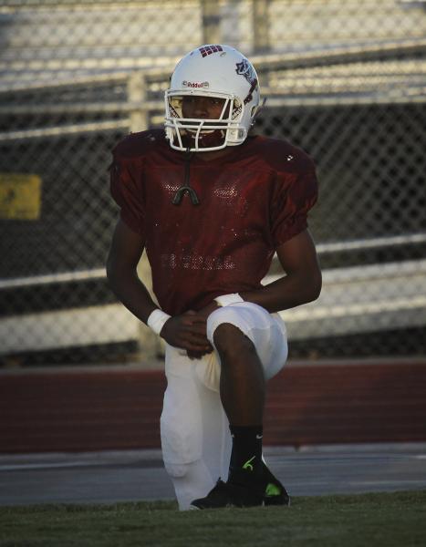 Desert Oasis running back Jocquez Kalili takes a break during a recent practice. The senior ...