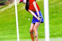 Coronado senior Olivia Greenwald chips out of the sand at a recent practice. Greenwald finis ...