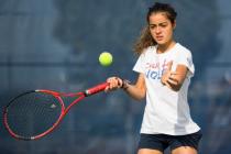 Coronado senior Roberta Padalino, a foreign exchange student from Italy, practices Wednesday ...