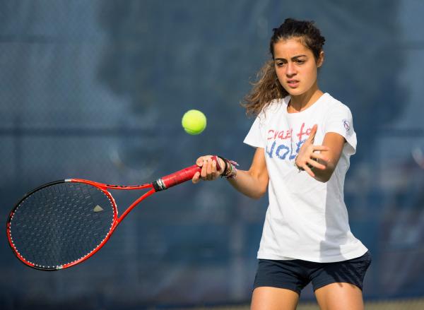 Coronado senior Roberta Padalino, a foreign exchange student from Italy, practices Wednesday ...