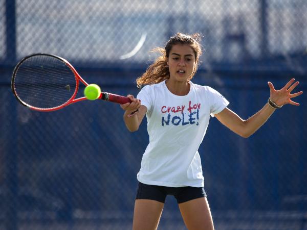 Coronado senior Roberta Padalino, a foreign exchange student from Italy, practices Wednesday ...