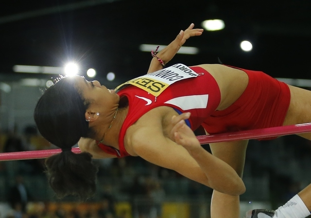 Vashti Cunningham of the U.S. competes on the way to winning the women’s high jump gol ...