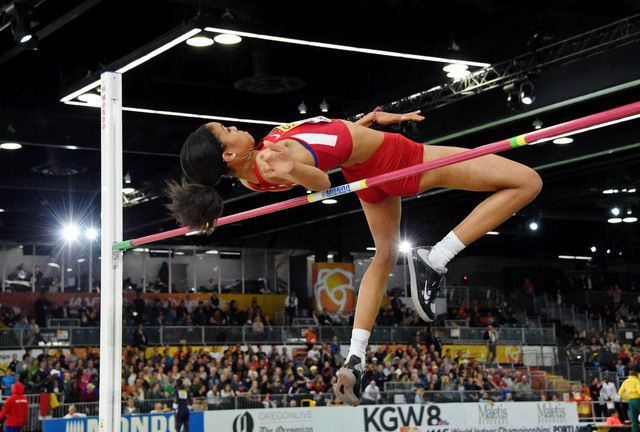 Mar 20, 2016; Portland, OR, USA; Vashti Cunningham (USA) wins the womens high jump at 6-5 (1 ...