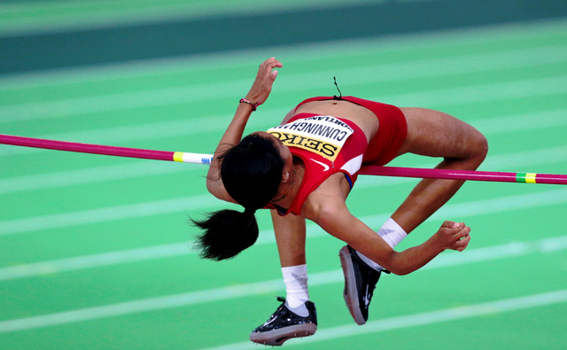 Mar 20, 2016; Portland, OR, USA; Vashti Cunningham (USA) wins the women high jump (1.96) at ...