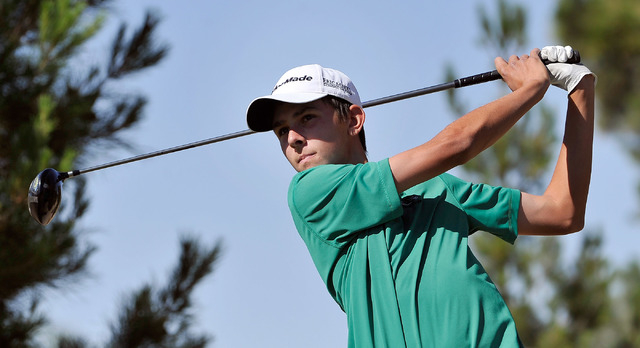 Palo Verde’s Cameron Meeks tees off on the eighth hole during the final round of the S ...