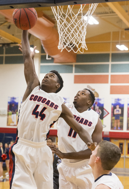 Coronado’s Taieem Comeaux (44) grabs a rebound on Monday, Dec. 12, 2016, at Coronado H ...