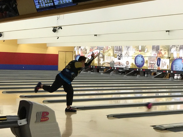 Cheyenne’s Brandon Duffy competes during the Class 3A state individual bowling finals ...