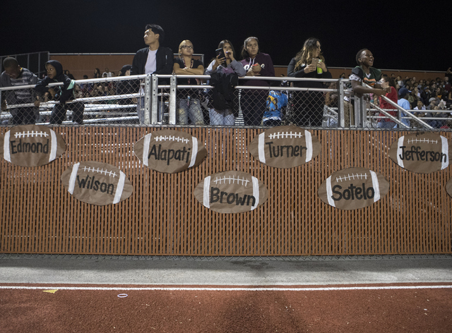 Legacy High School fans watch their team during the Legacy High School Shadow Ridge High Sch ...