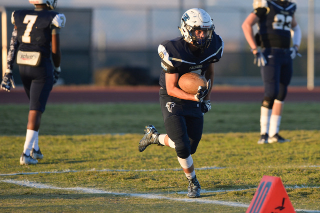 Foothill senior Kevin Reyes-Melendez (9) warms up before a game between Foothill High School ...