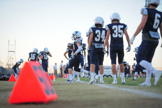 The Foothill Falcons warm up before a game between Foothill High School and Palo Verde High ...