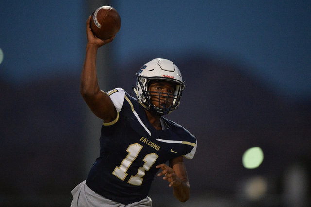 Foothill quarterback Jordan Wilson (11) throws a pass during the Foothill High School Palo V ...