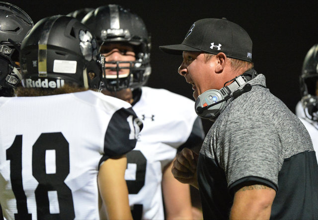 Palo Verde head coach Joe Aznarez coaches his players during the Foothill High School Palo V ...