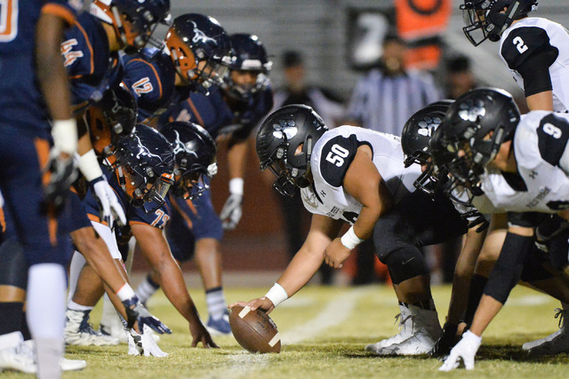 Legacy High School lines up against Palo Verde High School during their game at Legacy High ...