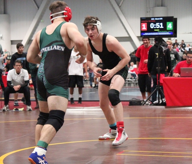 Palo Verde’s Josh Pine, right, overcame an early 4-1 deficit, in his first match at th ...