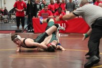 Palo Verde’s Josh Pine goes for the pin against Irvine (Calif.) High School’s Ru ...