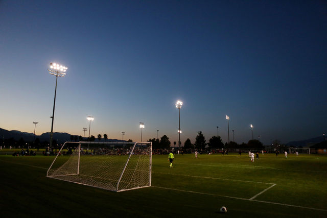 The Coronado Cougars soccer team plays against the Durango Trailblazers at the Bettye Wilson ...