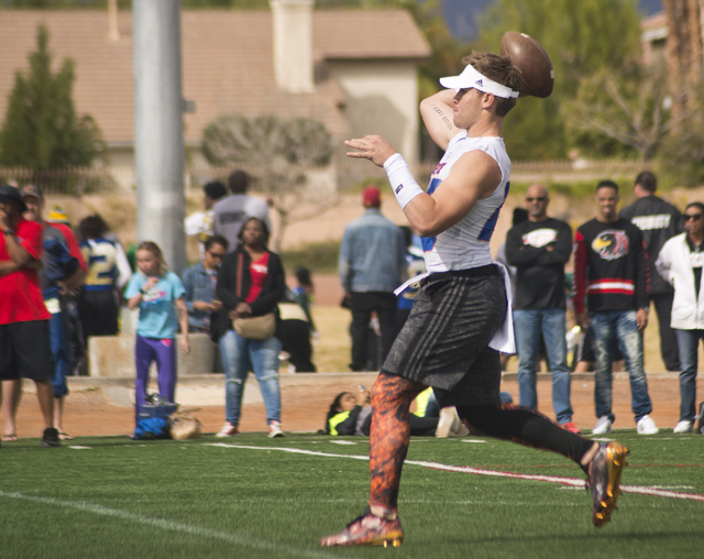 702 Elite quarterback Tate Martell throws a pass during their game against Texas Elite durin ...