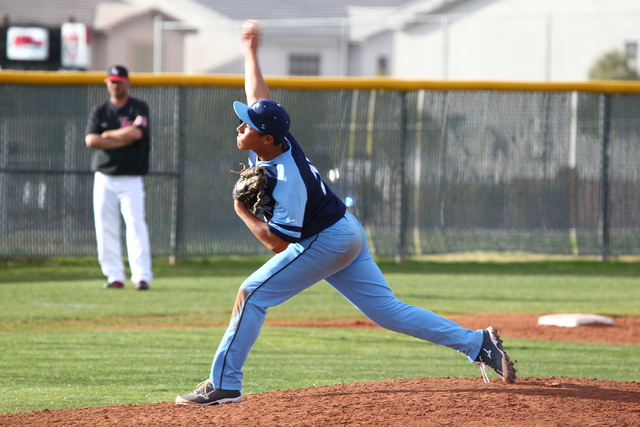 Foothill’s Tyler Van Stone throws a pitch against Las Vegas High on Thursday. Van Ston ...