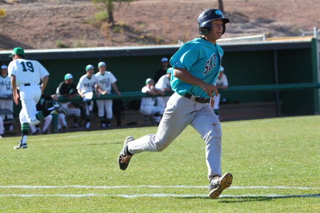 Silverado’s Chase Cortez (10) runs to first base against Palo Verde on Friday. Silvera ...