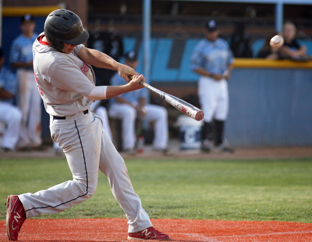 Coronado’s Nate Ruiz hits a home run during a baseball game against Centennial at Cent ...