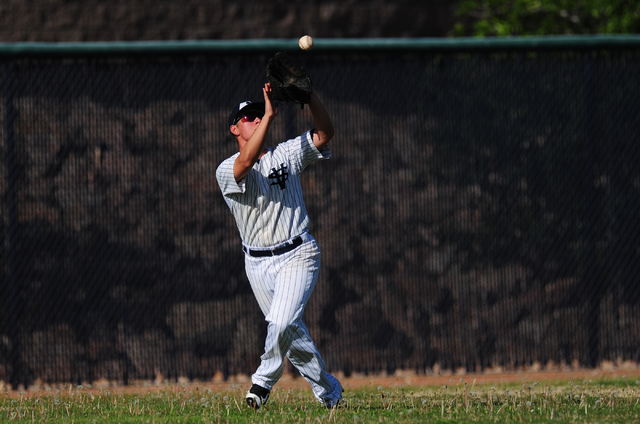 Spring Valley left fielder Antony Vazquez catches a Sierra Vista fly ball in the fourth inni ...