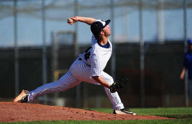 Spring Valley starting pitcher Nick Rupp delivers to Sierra Vista in the third inning of the ...