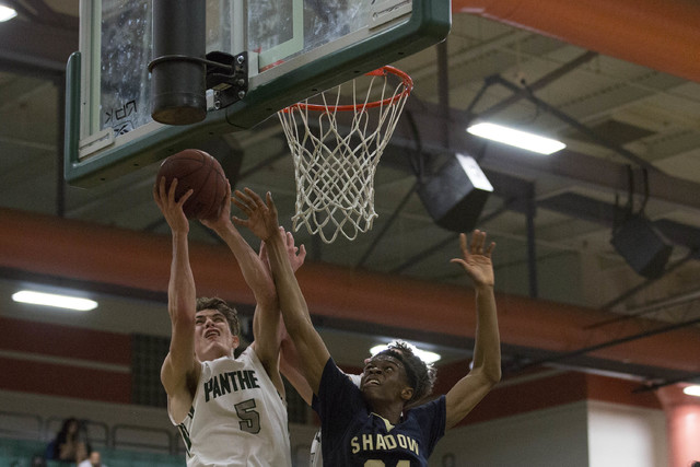 Palo Verde senior James Camp makes a shot on Shadow Ridge at Palo Verde High School on Thurs ...