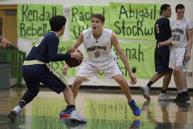 Palo Verde senior James Camp to guard Shadow Ridge at Palo Verde High School on Thursday, Fe ...