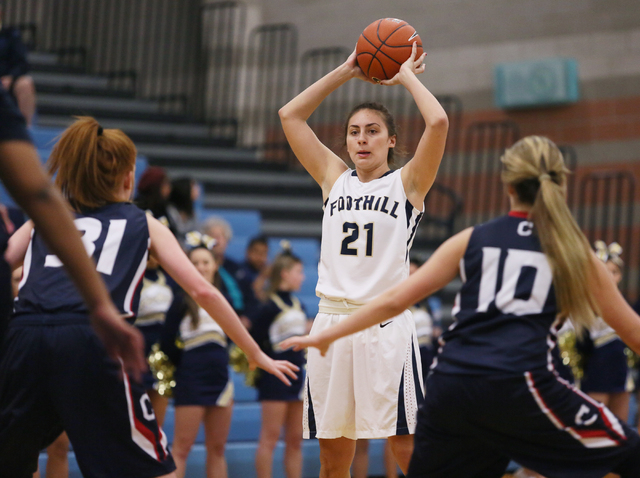 Foothill’s Taylor Turney looks for an open teammate against Coronado on Thursday. Turn ...