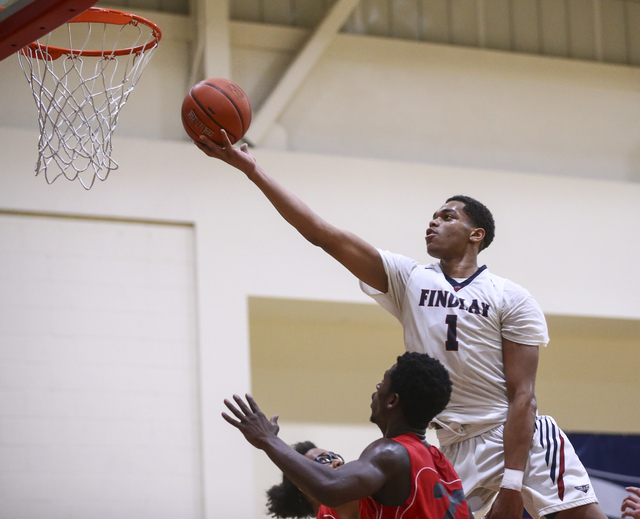 Findlay Prep forward P.J. Washington (1) sends in a shot to score against Planet Athlete dur ...