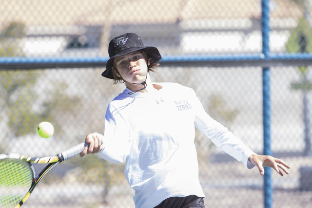 Palo Verdeճ Sam Soderbergh plays against Desert Oasis sophomore Josh Sharman in the Cl ...