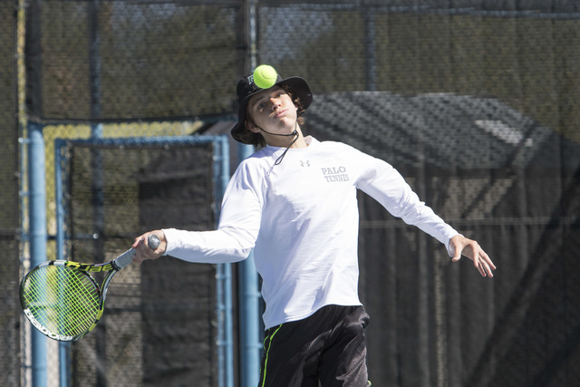 Palo Verdeճ Sam Soderbergh plays against Desert Oasis sophomore Josh Sharman in the Cl ...