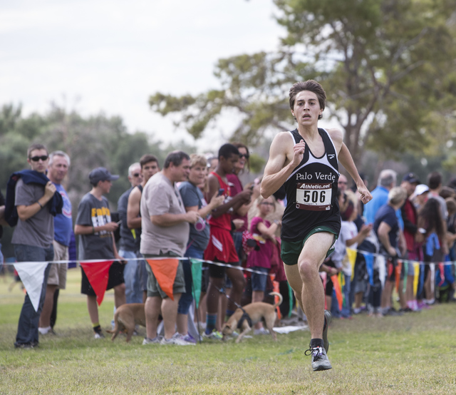 Daniel Ziems, from Palo Verde High School, finishes first during the Regional 4A Sunset Boys ...