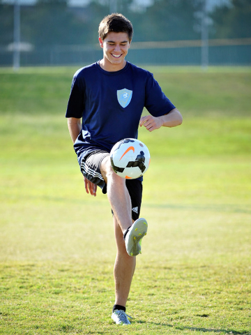 Foothill forward Robert Cowan juggles the ball during practice. (Photo by David Becker/Las V ...