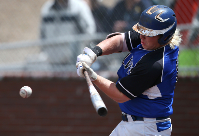 Basicճ Jack Wold hits against Galena during NIAA DI baseball action at Bishop Manogue ...