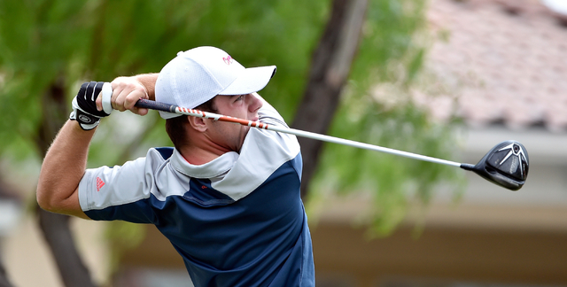 Coronado’s Jalen Hodges tees off on the second hole during the first round of Division ...