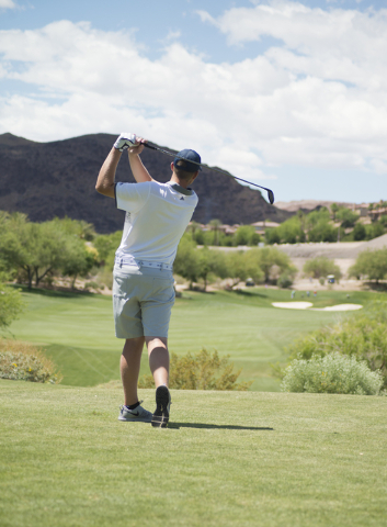 Coronado’s Grant McKay hits his ball during the Division I state boys golf tournament ...