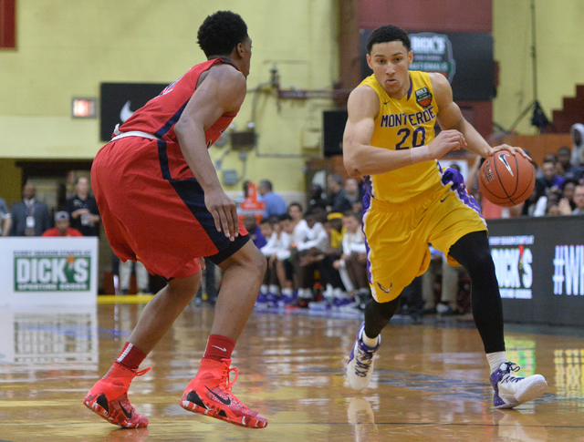 Montverde Academy Eagles senior Ben Simmons (20) drives the ball to the basket during the se ...