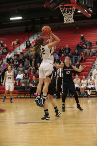 Foothill senior Mikayla Yeakel (2) takes a shot on Thursday against Coronado. The Falcons ra ...