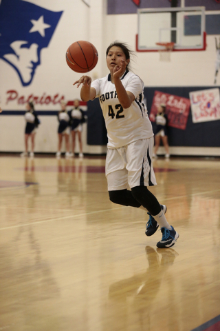 Foothill sophomore Trinity Betoney (42) passes during the first half on Thursday. Betoney an ...