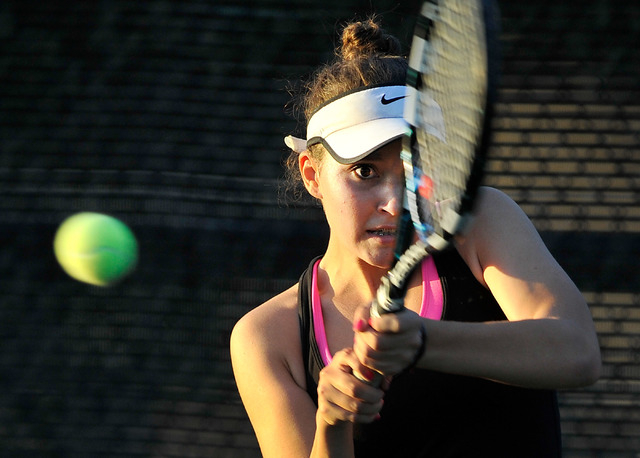 Palo Verde’s Annie Walker eyes the ball during her Sunset Region single final against ...