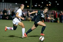 Coronado’s Michaela Morris, left, and Palo Verde’s Hannah Coleman go for the bal ...