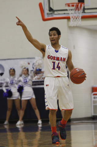 Bishop Gorman senior point guard Noah Robotham (14) is the Review-Journal’s boys state ...