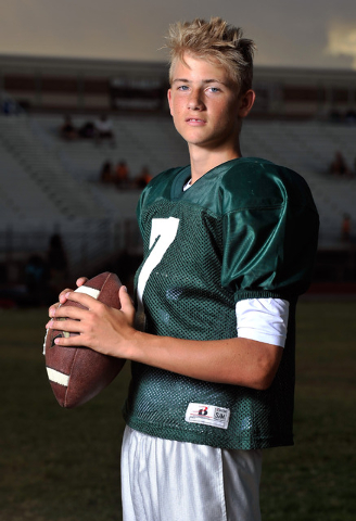 Kenyon Oblad poses at Liberty. Oblad, a freshman, is the starting quarterback for Liberty&#8 ...