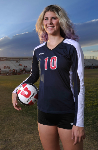 Berkeley Oblad poses at Liberty High. Oblad is a senior volleyball standout at Coronado. (Da ...