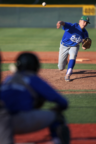 Green Valley’s Spencer Cofer (26) pitches the ball in the fourth inning of their baseb ...