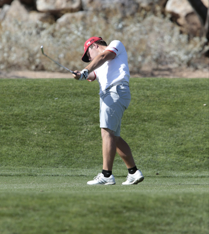 Coronado High School’s Jalen Hodges, tees off at the 12th hole during final round of t ...