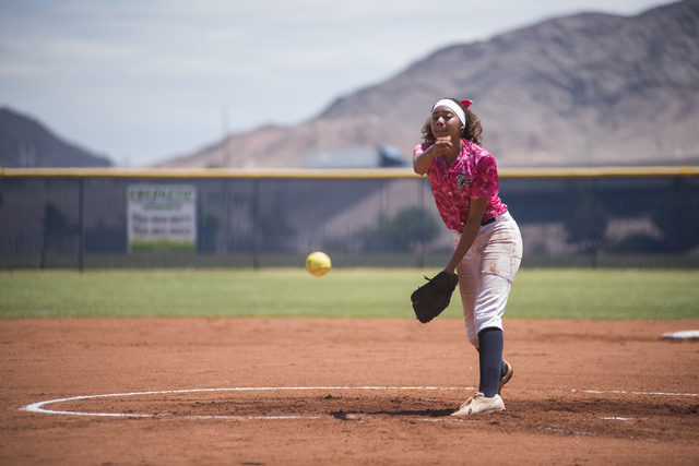 Foothill’s Sadie Christian (7) pitches against Rancho during their Sunrise Regional fi ...